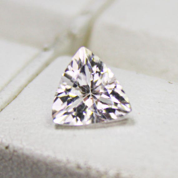 Natural Pink Morganite Gemstone: 0.70 Carat Trillion, 6x6x3 mm Size