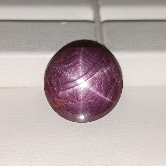 21.00 Carat Round Star Ruby Cabochon: Natural Loose Gemstone (14x14x9 MM)