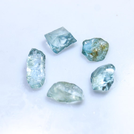 Natural Aquamarine Crystal 5 Pcs Lot  Aquamarine, Gemstone Raw , Aquamarine Tumble Loose Stone ,Special Gift , Quartz Raw, Size - 8mm - 16mm