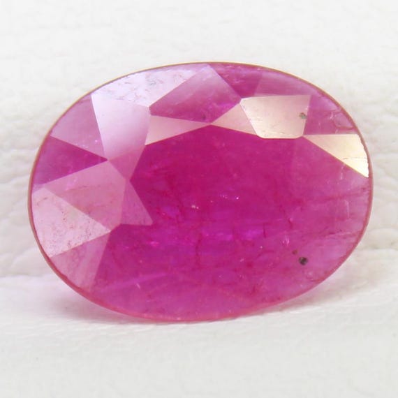 Natural Pink Ruby Rose Faceted Gemstone: (9x7x1 mm 1.00 Carat) Jewelry Making Stone