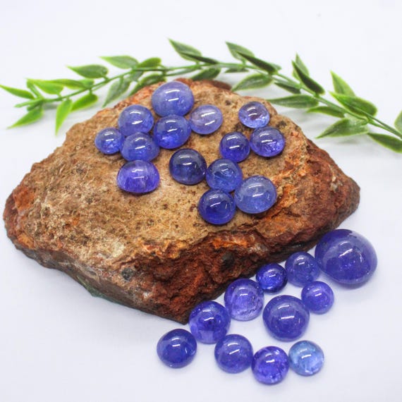 Natural Blue Tanzanite Round Cabochon Lot: Mix Size (2 Carat Size To 15 Carat Size Available In This Lot)
