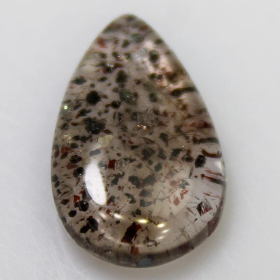 Natural Super Seven Cabochon Gemstone: Pear Jewelry Making Stone, 7.30 Carats