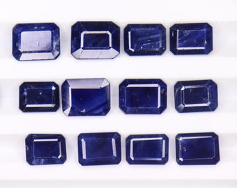 Faceted Emerald Cut Blue Sapphire: Natural Gemstone for Jewelry Making