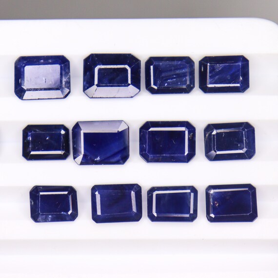 Faceted Emerald Cut Blue Sapphire: Natural Gemstone for Jewelry Making