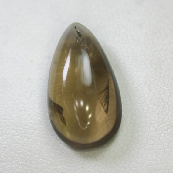 Pear Smoky Quartz Cabochon: Natural Gemstone for Jewelry Making (7.85 Carats)