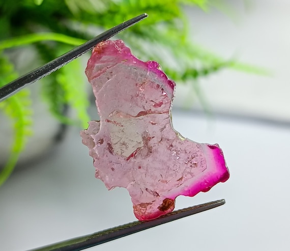 Natural Faceted Pink Tourmaline Slice,Amazing Tourmaline Slice 18.4 Ct Piece,Beautiful Polished Tourmaline Slice,Amazing Quality,26X17X4 MM