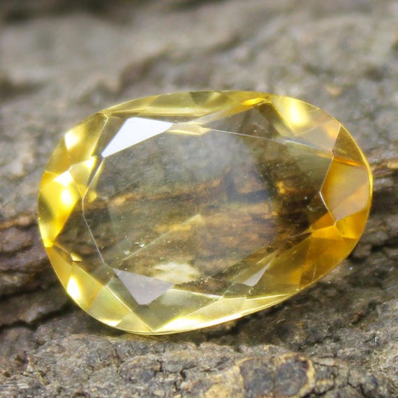 Faceted Citrine Gemstone: Rose Cut Jewelry Stone (15x11x5 mm, 6.35 Carat)