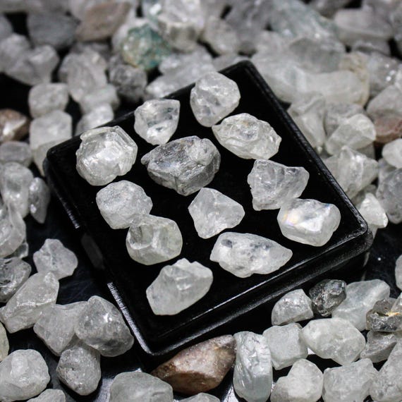 Natural White Zircon Rough Lot: 4-14 mm Gemstone for Cutting