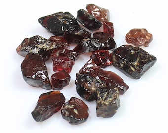 Natural Red Garnet Rough Lot: Mozambique Gemstone Crystals (4-14 mm)