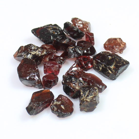 Natural Red Garnet Rough Lot: Mozambique Gemstone Crystals (4-14 mm)