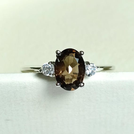 Natural Smoky Quartz Vintage Ring With 925 Sterling Silver Available With All U.S Sizes