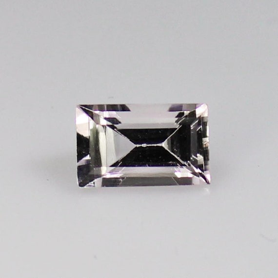 Faceted Pink Morganite Gemstone: Rectangle, 1.20 Carats