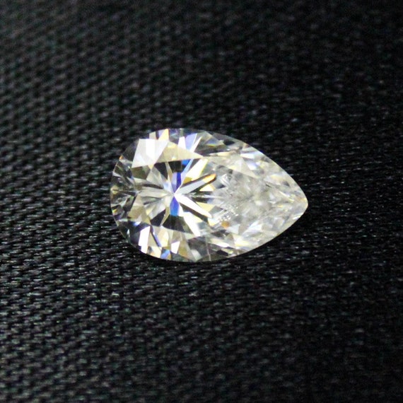 Lab Created Pear Moissanite: 2.75 Carat White Gemstone (12x8x5 mm)