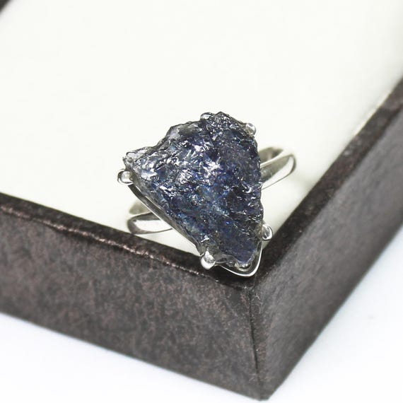 Natural Tanzanite Raw Ring With 925 Sterling Silver Available With All U.S Sizes