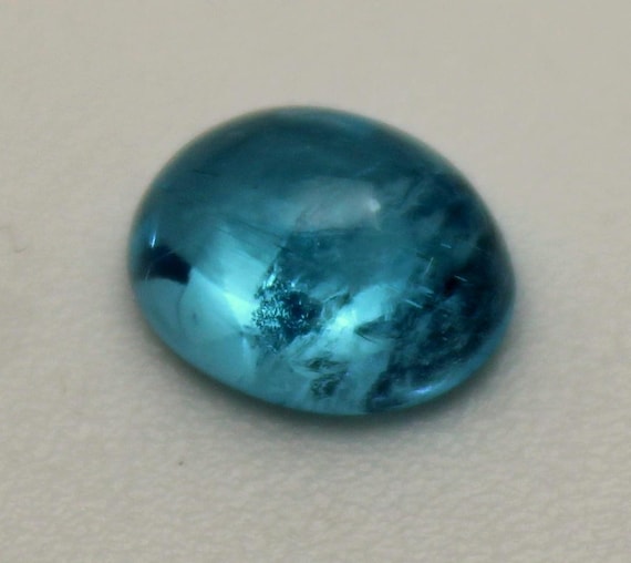 Natural Blue Apatite Cabochon: 1.70 Carat Gemstone (8x6x4 mm Size In Oval Shape)