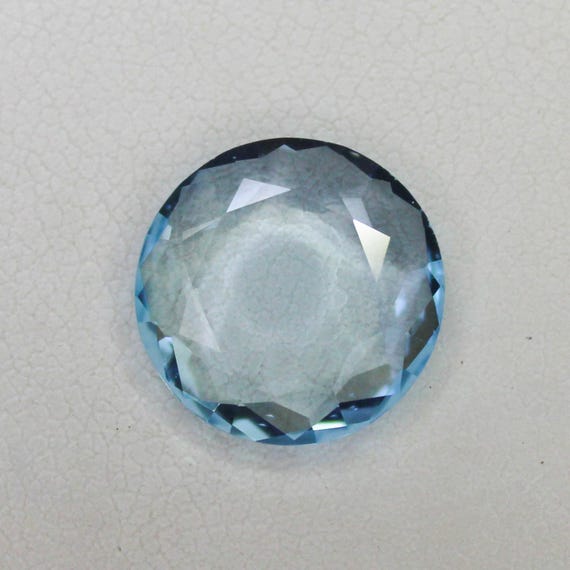 Natural Sky Blue Topaz Faceted: 4.15 Carat Round Shape Cut Gemstone, 12x12x3 mm