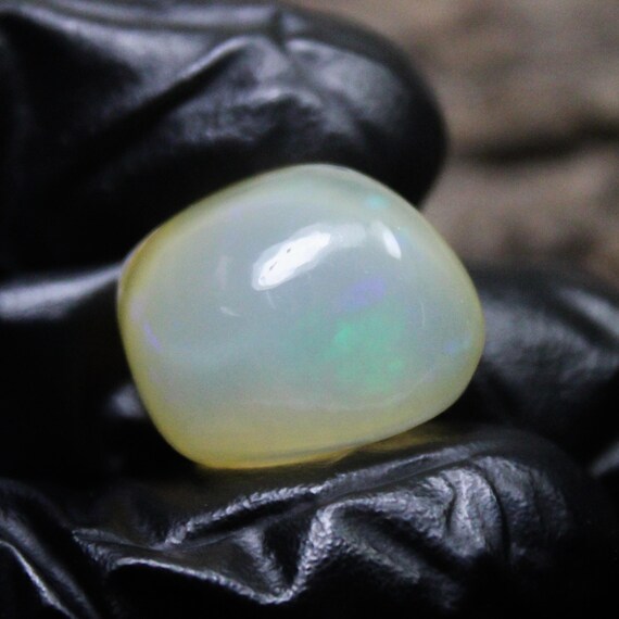Ethiopian Opal Polished Tumble: Multi Fire Raw Specimen, 18.35 Carats