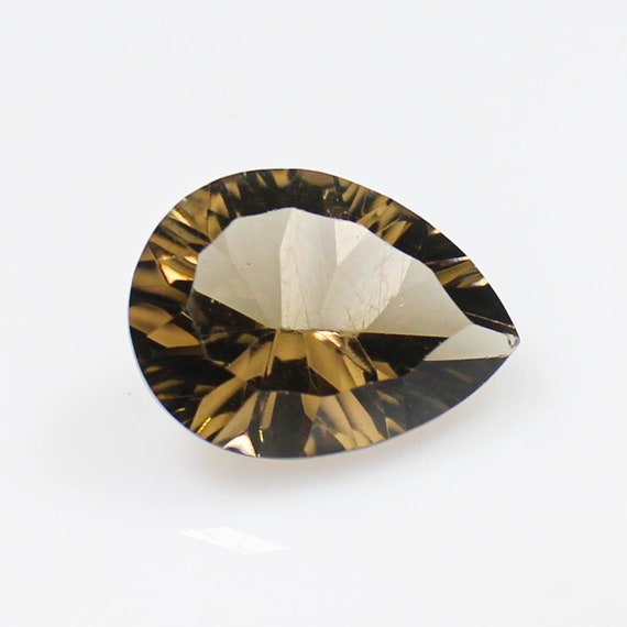 Smoky Quartz Concave Cut Natural Gemstone, Pear Shape, Size - 16x12x8 MM , Making For Jewelry, Ring, Weight - 8.35 Cts.