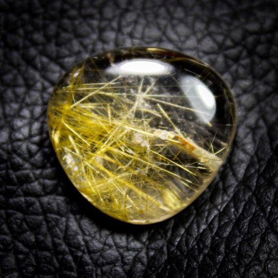 Natural Golden Rutile Heart Cabochon: Loose Gemstone (19x20x6 MM, 18.00 cts)