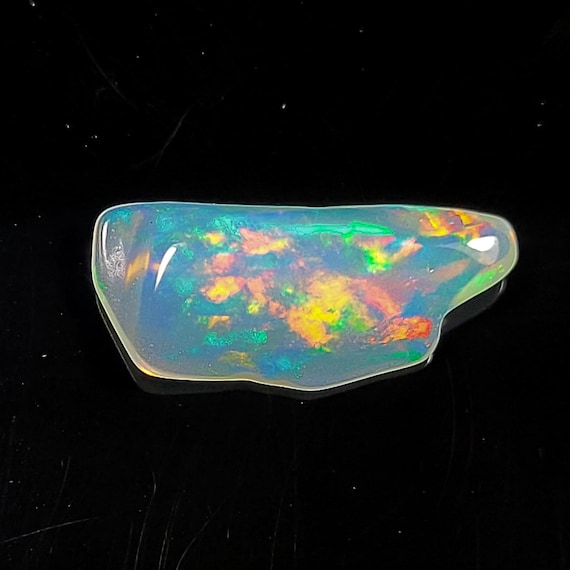 White Ethiopian Opal Tumble, Natural Welo Fire Opal Tumble 2.50 Carats, 18x8x4 MM Polished Opal, Loose Gemstones, October Birthstone