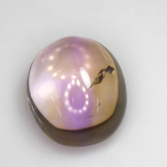 Natural Ametrine Cabochon: Violet Purple & Gold Bi-Color Quartz, 17.10 CT
