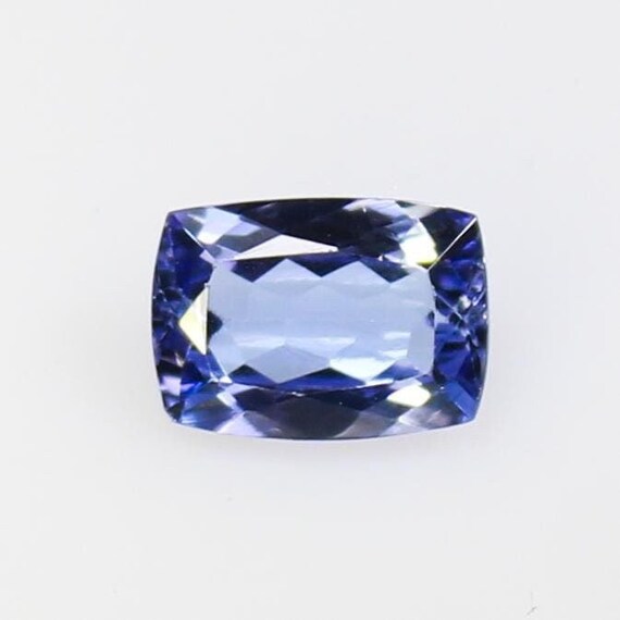 Natural Blue Tanzanite Gemstone: Cushion Cut, 0.90 Carats (7x5x4 MM)