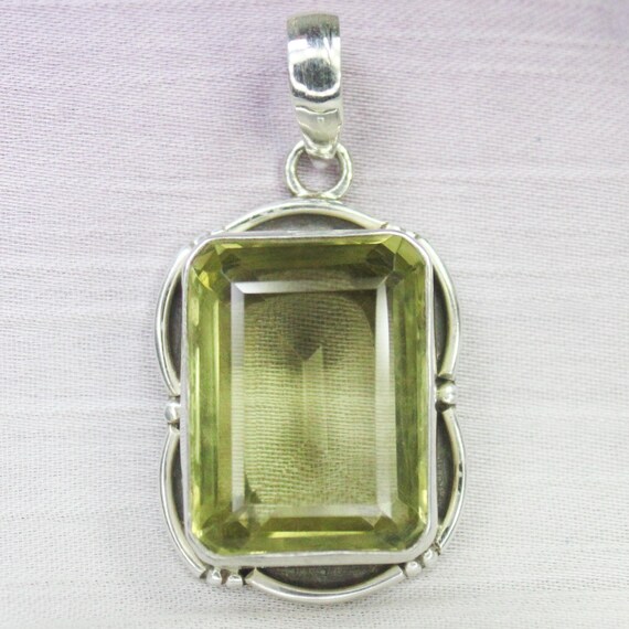 Natural Yellow Lemon Quartz Sterling Silver Pendant Necklace - November Birthstone