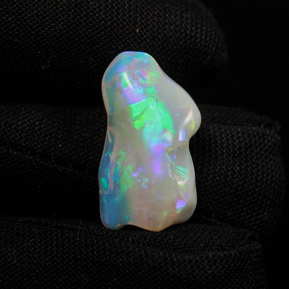 Ethiopian Opal Tumble, Natural White Opal Tumble 5.85 Carats, 23x13x7 MM Polished Opal, Loose Gemstones, Gift For Her October Birthstone