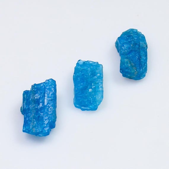 Natural Blue Apatite Raw 30.45 CT, 3 Pcs Lot, Apatite Rough, 16mm to 20mm , Loose Gemstone, Making For Jewelry, Pendent, Necklace, Ring