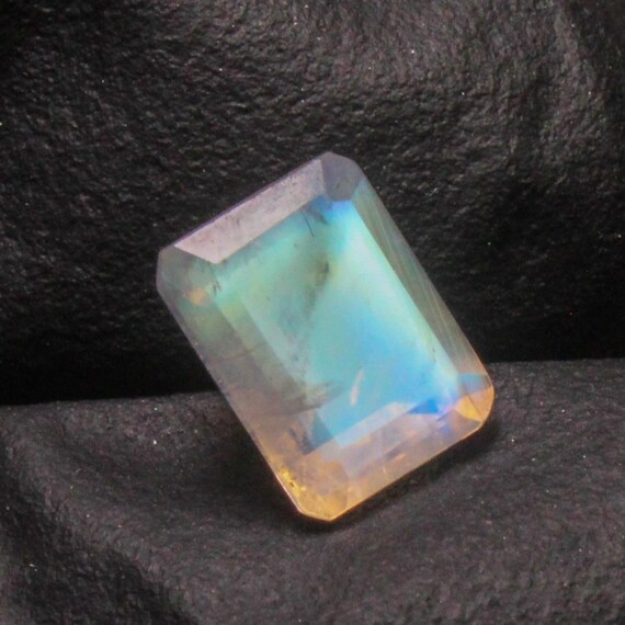 Rainbow Moonstone Gemstone: 1.60 Carat Cushion Cut Stone, 8x6x4 mm