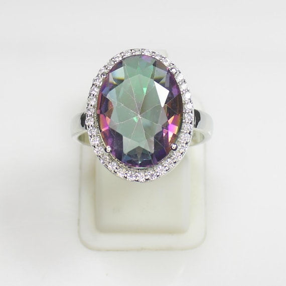 Mystic Topaz Ring, Amazing .925 Sterling Silver Ring ,Silver Ring, Mystic Ring, All U.S  Ring Sizes Available