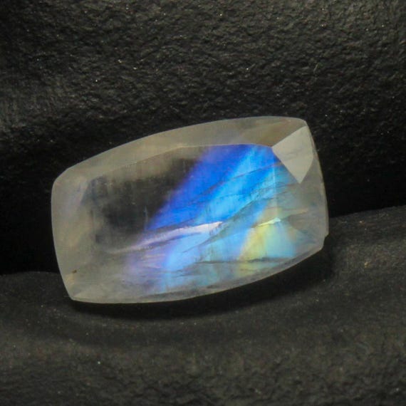 Rainbow Moonstone Gemstone: 2.50 Carat Cushion Cut Stone, 11x6x5 mm