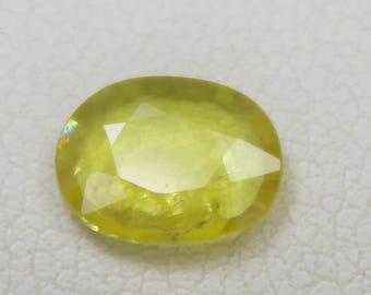 Natural Faceted Yellow Sapphire Piece In Oval Shape 0.85 Carats 7x5.5x2 mm Size