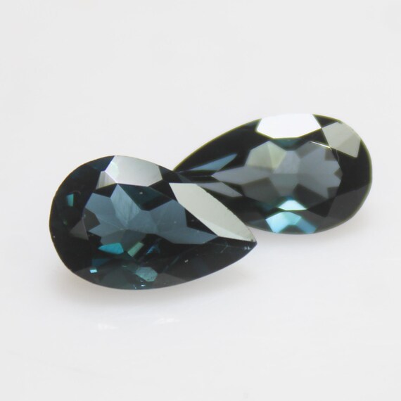 London Blue Topaz Pear Pair: Natural Gemstone, 4.20 Carats