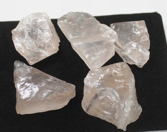 Raw Pink Rose Quartz Pieces (5): Natural Gemstone for Jewelry Making
