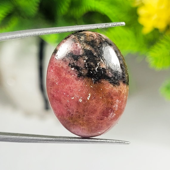 AAA+ Quality Natural Rhodonite Cabochon Gemstone 32.10 Ct. Wonderful Designer Rhodonite Oval Shape 25x19x6 MM Loose For Jewelry