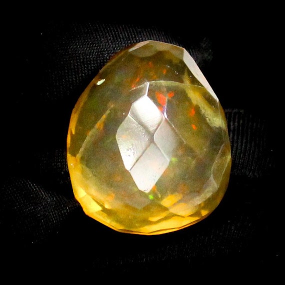 Top Grade Opal, Ethiopian Opal Faceted, Checker Cut Opal, Specimen Opal Crystal, Tumble Opal, Welo Fire Opal, 28x23x18 MM, 63.00 Cts.