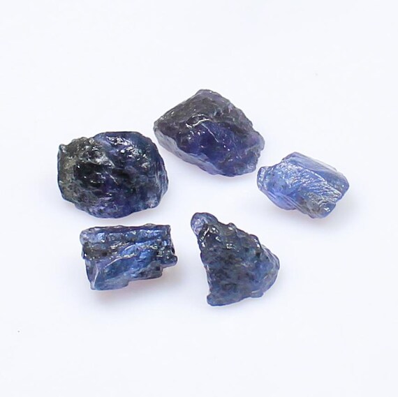 Natural Tanzanite Raw Lot , Tanzanite Rough 5 Pcs Lot, Blue Tanzanite Raw, Tanzanite Crystal, 30.65 CTS Tanzanite Raw, 8 MM To 14 MM