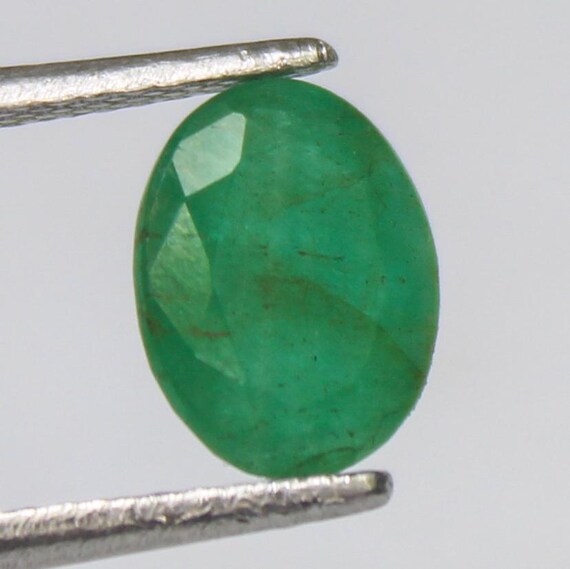 Faceted Zambian Emerald Gemstone: Oval Green Emerald, 1.45 Carats