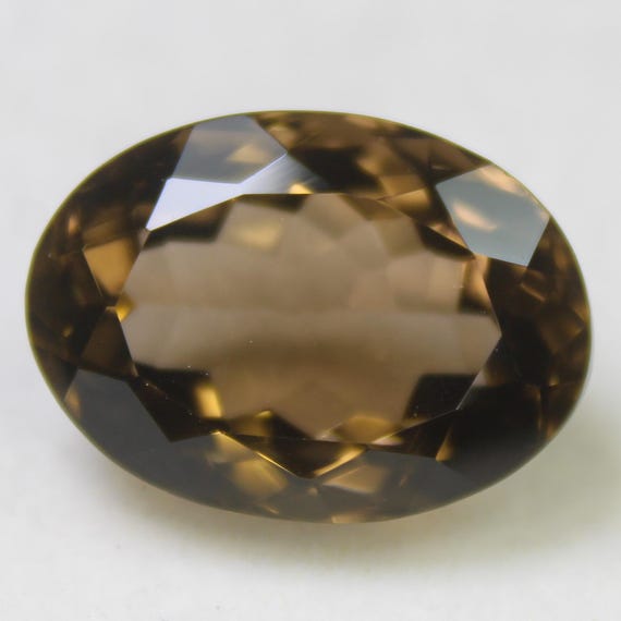 Natural Faceted Smoky Quartz Gemstone Oval Shape - 20.45 Carat ( 20x13x11 MM Size )