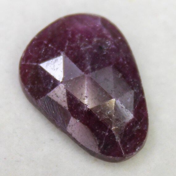 Ruby Rose Cut Gemstone: 16x12x3 mm Pink Jewelry Making Stone