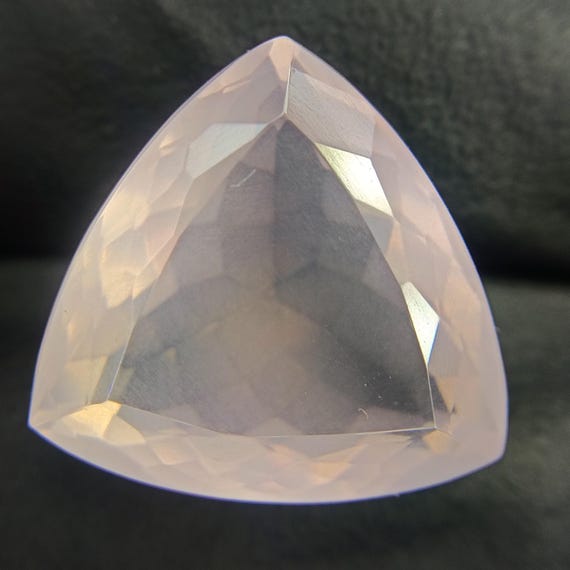 Faceted Pink Rose Quartz: 8.45 Carat Trillion Gemstone