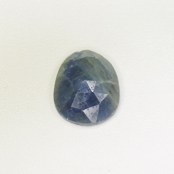 Natural Blue Sapphire Rose Cut Gemstone: 7.60 Carats, Fancy Shape