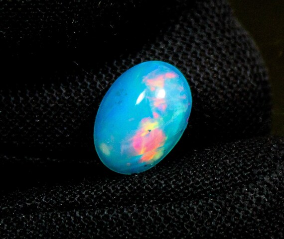 Natural Ethopian Opal Cabochoan,Amazing Blue Opal 1.75 Ct Piece,Beautiful Oval Blue  Opal,Amazing Quality10X7X5 MM