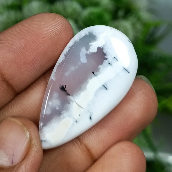 AAA+ Quality Natural Dendritic Opal Cabochon Gemstone 26.50 Ct. Wonderful Designer Dendritic Opal Pear Shape 37x20x5 MM Loose For Jewelry