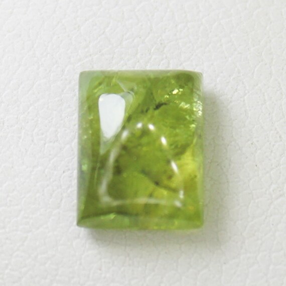 Natural Green Peridot Cabochon: 2.75 Carat Square-Shape Gemstone 9X7X4 mm Size