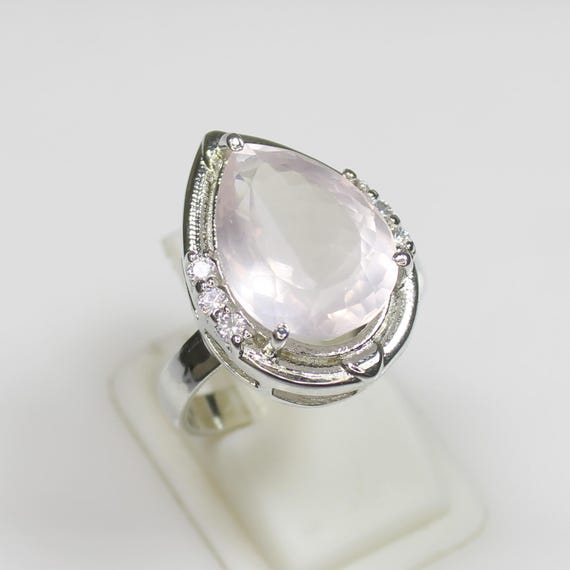 Natural Rose Quartz Ring, Amazing .925 Sterling Silver Ring , Beautiful Ring ,Silver Ring, Rose Quartz  Ring, U.S All Sizes Available