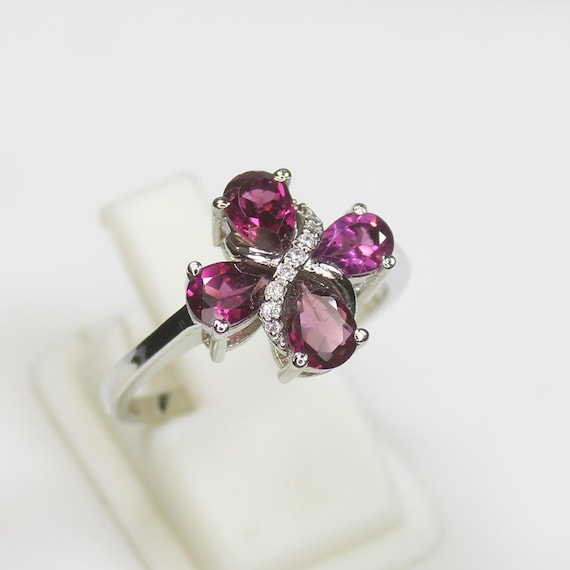 Natural Pink Rhodolite Garnet Ring Amazing .925 Sterling Silver Ring, Beautiful Ring ,Silver Ring, Garnet Ring, All U.S Ring Sizes Available