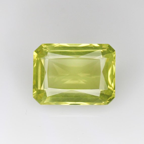 Faceted Baguette Lemon Quartz Gemstone (16x12x7 MM, 11.10CT)