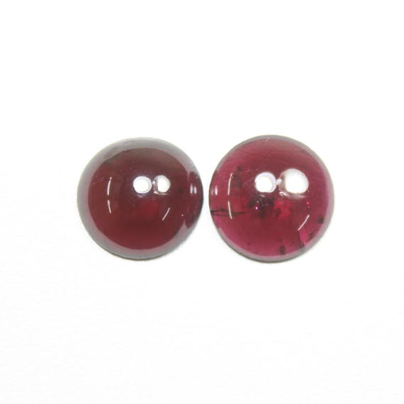 Mozambique Garnet Cabochon Pair: Polished Pink Gemstone (11x3 MM)